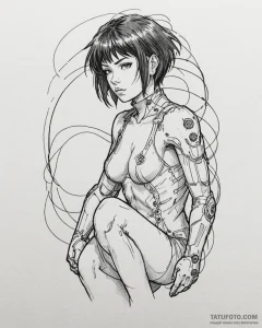 140. (ghost in the shell) a sketch of major m... - эскиз тату (№1753082656_0, 21.07.2025 07:24) — Tatufoto.com