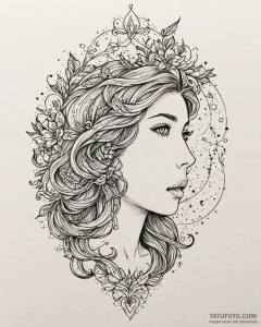 Tattoo design a virgo constellation, with sta... - эскиз тату (№1753082739_0, 21.07.2025 07:25) — Tatufoto.com