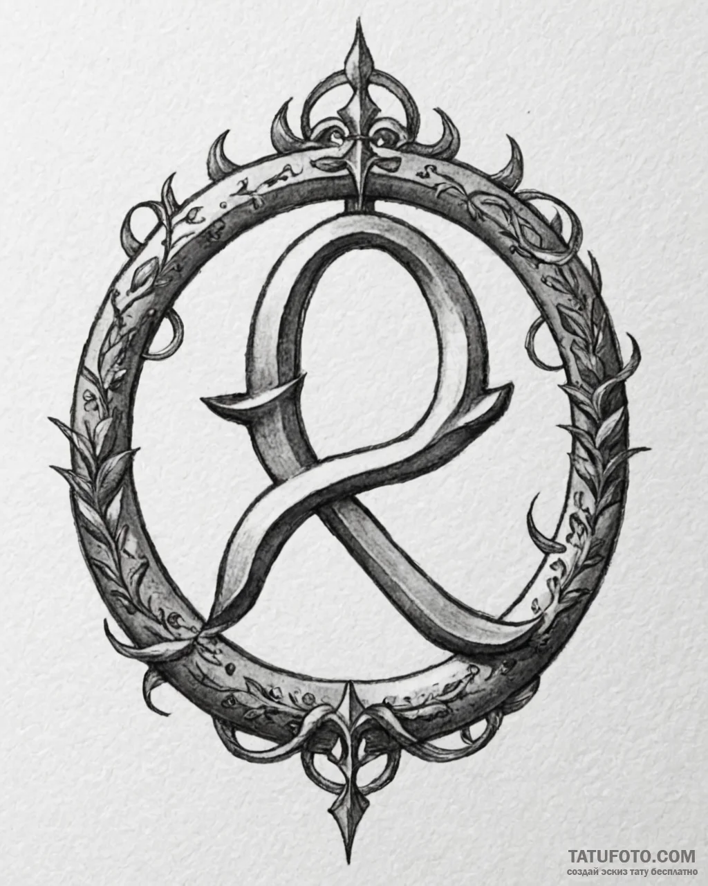 Omega (symbol), artistic tattoo sketch, black... - эскиз тату (№1753082904_0, 21.07.2025 07:28) — Tatufoto.com