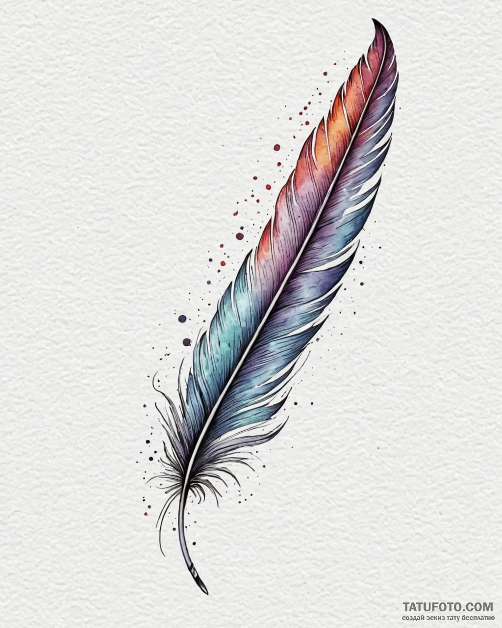 Tattoo sketch a delicate feather., ink illust… — эскиз тату (№1753083315_0, 21.07.2025 07:35) — Tatufoto.com