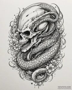 Astronaut skull in cracked helmet, ink illust... - эскиз тату (№1753083894_0, 21.07.2025 07:44) — Tatufoto.com