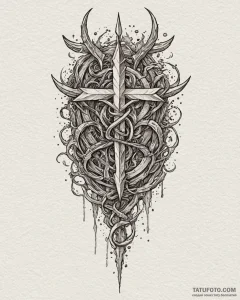 Oracle blade devouring rune, tattoo line art,... - эскиз тату (№1753084555_0, 21.07.2025 07:55) — Tatufoto.com