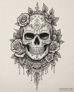 Ancient warrior mask, tattoo drawing outline,... - эскиз тату (№1753084638_0, 21.07.2025 07:57) — Tatufoto.com