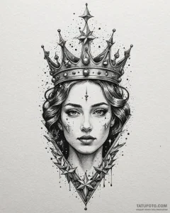 Fractured relic crowned in stars, artistic ta... - эскиз тату (№1753084721_0, 21.07.2025 07:58) — Tatufoto.com