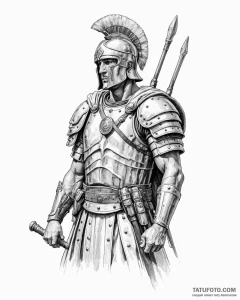 Roman legionary - эскиз тату (№1753085220_0, 21.07.2025 08:07) — Tatufoto.com
