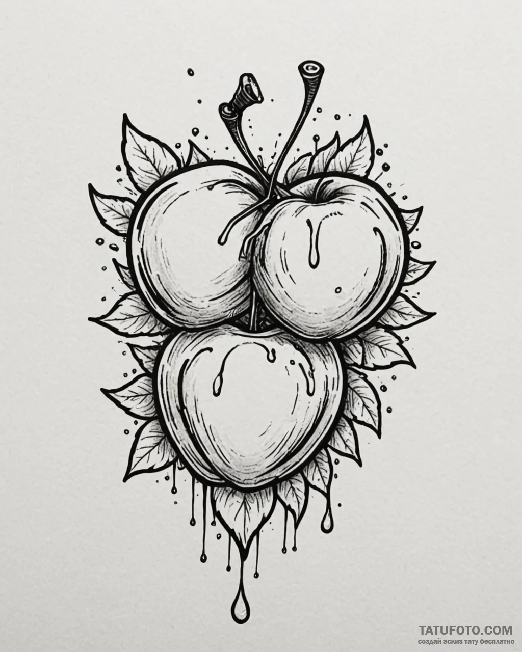 Cherry bomb with a lit, sparkling fuse, tatto... - эскиз тату (№1753085386_0, 21.07.2025 08:09) — Tatufoto.com
