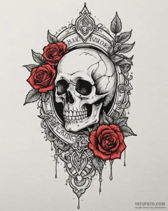 Crumbling banner fluttering in void, tattoo d... - эскиз тату (№1753086547_0, 21.07.2025 08:29) — Tatufoto.com