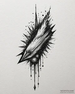 Comet, concept art for tattoo, black and grey... - эскиз тату (№1753087293_0, 21.07.2025 08:41) — Tatufoto.com