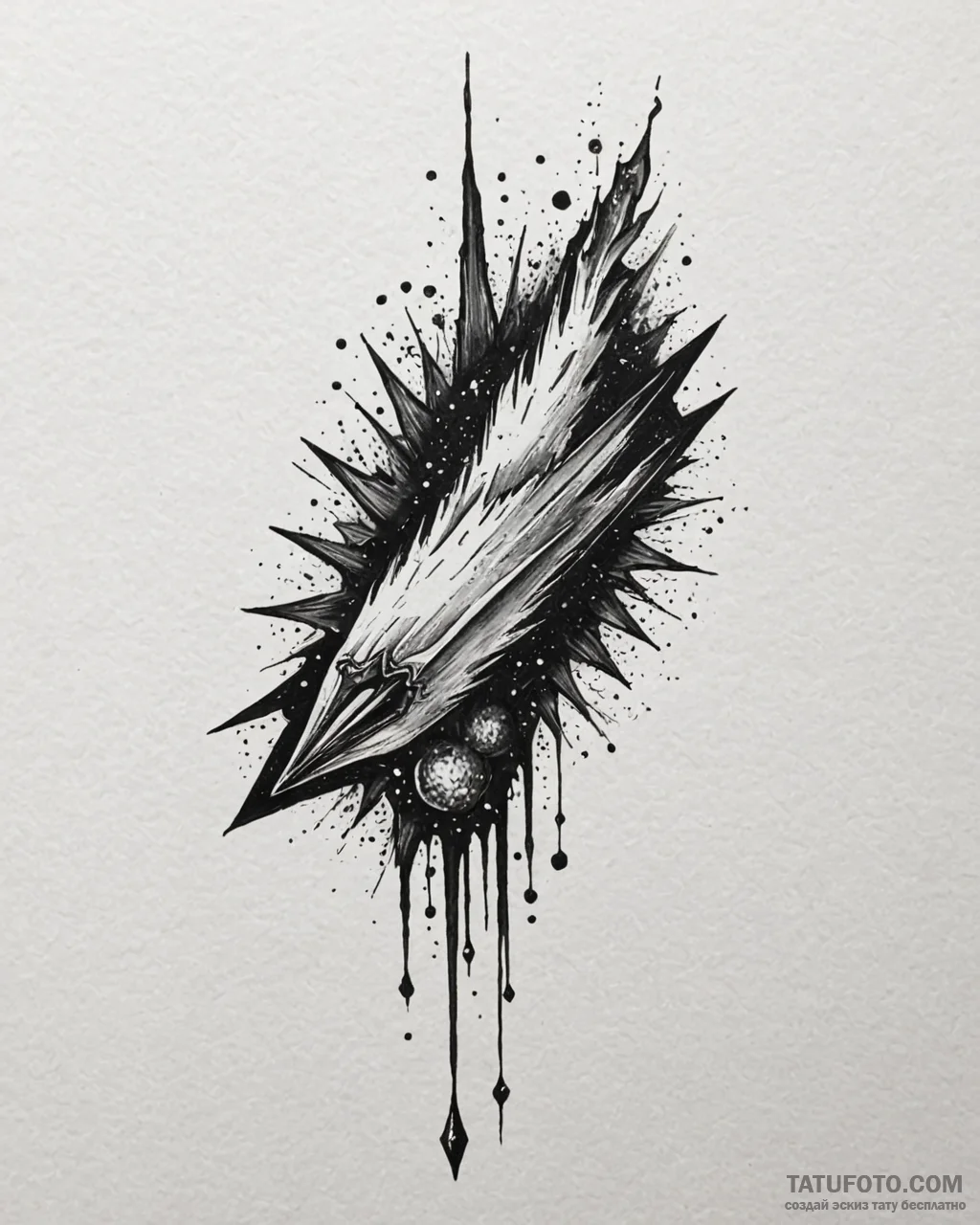Comet, concept art for tattoo, black and grey... - эскиз тату (№1753087293_0, 21.07.2025 08:41) — Tatufoto.com