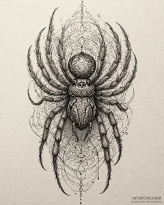 A peacock spider showing its colors, concept... - эскиз тату (№1753088122_0, 21.07.2025 08:55) — Tatufoto.com