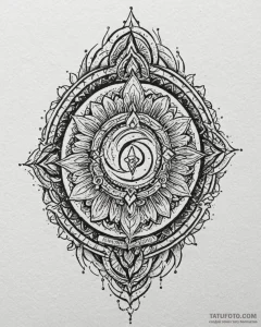 Obsidian serpent crowned in roots, tattoo lin... - эскиз тату (№1753088288_0, 21.07.2025 08:58) — Tatufoto.com