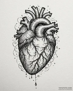 Anatomical heart made of crystal, artistic ta... - эскиз тату (№1753089200_0, 21.07.2025 09:13) — Tatufoto.com
