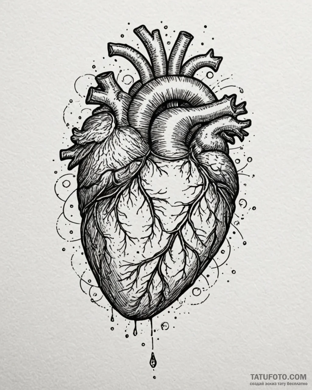 Anatomical heart made of crystal, artistic ta... - эскиз тату (№1753089200_0, 21.07.2025 09:13) — Tatufoto.com