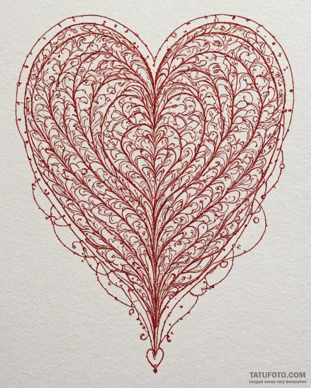 Embroidered heart with a needle and golden th… — эскиз тату (№1753089447_0, 21.07.2025 09:17) — Tatufoto.com