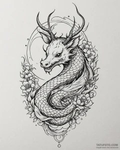Desert stag beneath crimson moon, tattoo draw... - эскиз тату (№1753089614_0, 21.07.2025 09:20) — Tatufoto.com