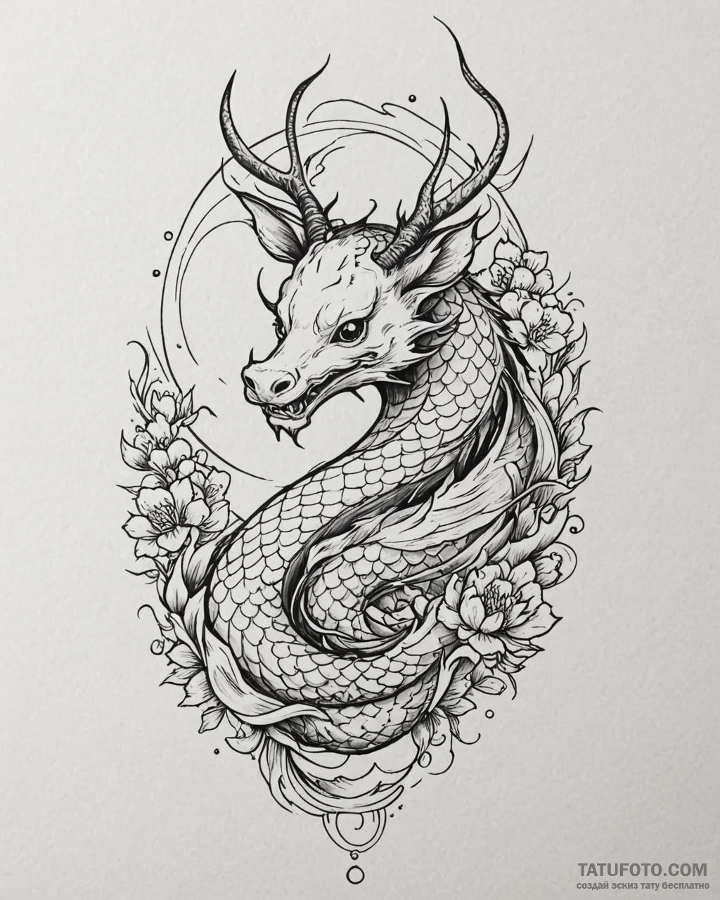 Desert stag beneath crimson moon, tattoo draw… — эскиз тату (№1753089614_0, 21.07.2025 09:20) — Tatufoto.com