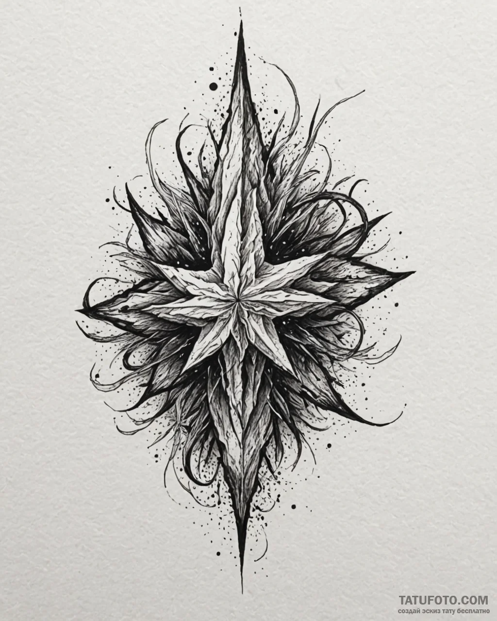 Fallen blade devouring starlight, ink illustr... - эскиз тату (№1753089780_0, 21.07.2025 09:23) — Tatufoto.com