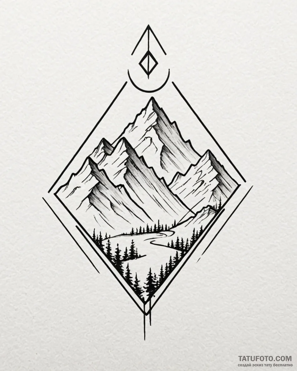 A mountain range symbol - эскиз тату (№1753089862_0, 21.07.2025 09:24) — Tatufoto.com