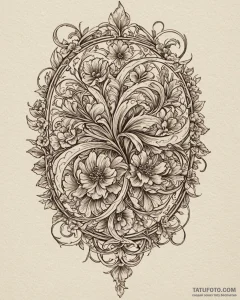 Etched bloom entwining cursed relic, concept... - эскиз тату (№1753091023_0, 21.07.2025 09:43) — Tatufoto.com