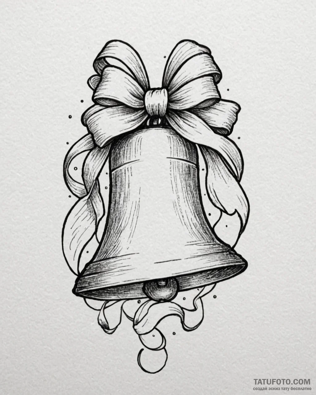 A classic bell with a ribbon, celebration,, t… — эскиз тату (№1753091437_0, 21.07.2025 09:50) — Tatufoto.com