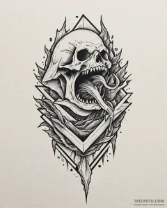 Sapphire shard devouring relic, tattoo drawin... - эскиз тату (№1753093013_0, 21.07.2025 10:16) — Tatufoto.com