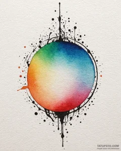 Orb glowing with spectral light, artistic tat... - эскиз тату (№1753094258_0, 21.07.2025 10:37) — Tatufoto.com