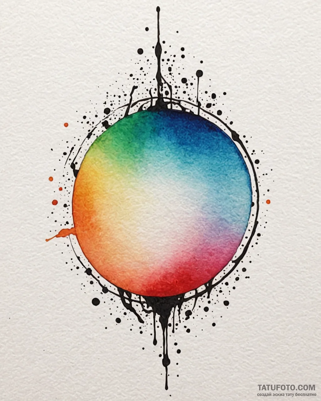 Orb glowing with spectral light, artistic tat... - эскиз тату (№1753094258_0, 21.07.2025 10:37) — Tatufoto.com