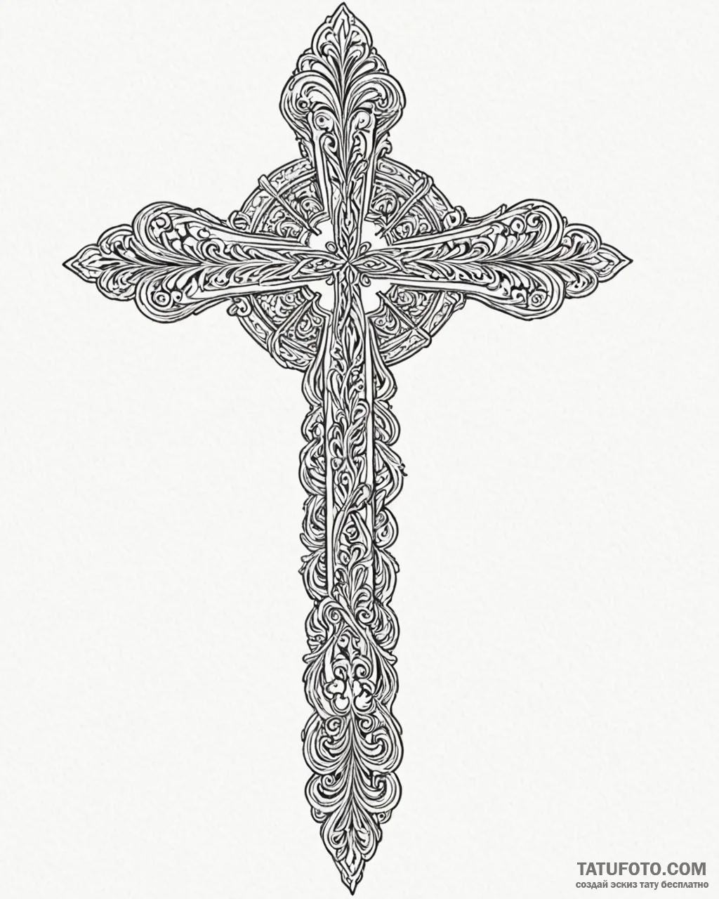 Orthodox cross - эскиз тату (№1753094590_0, 21.07.2025 10:43) — Tatufoto.com