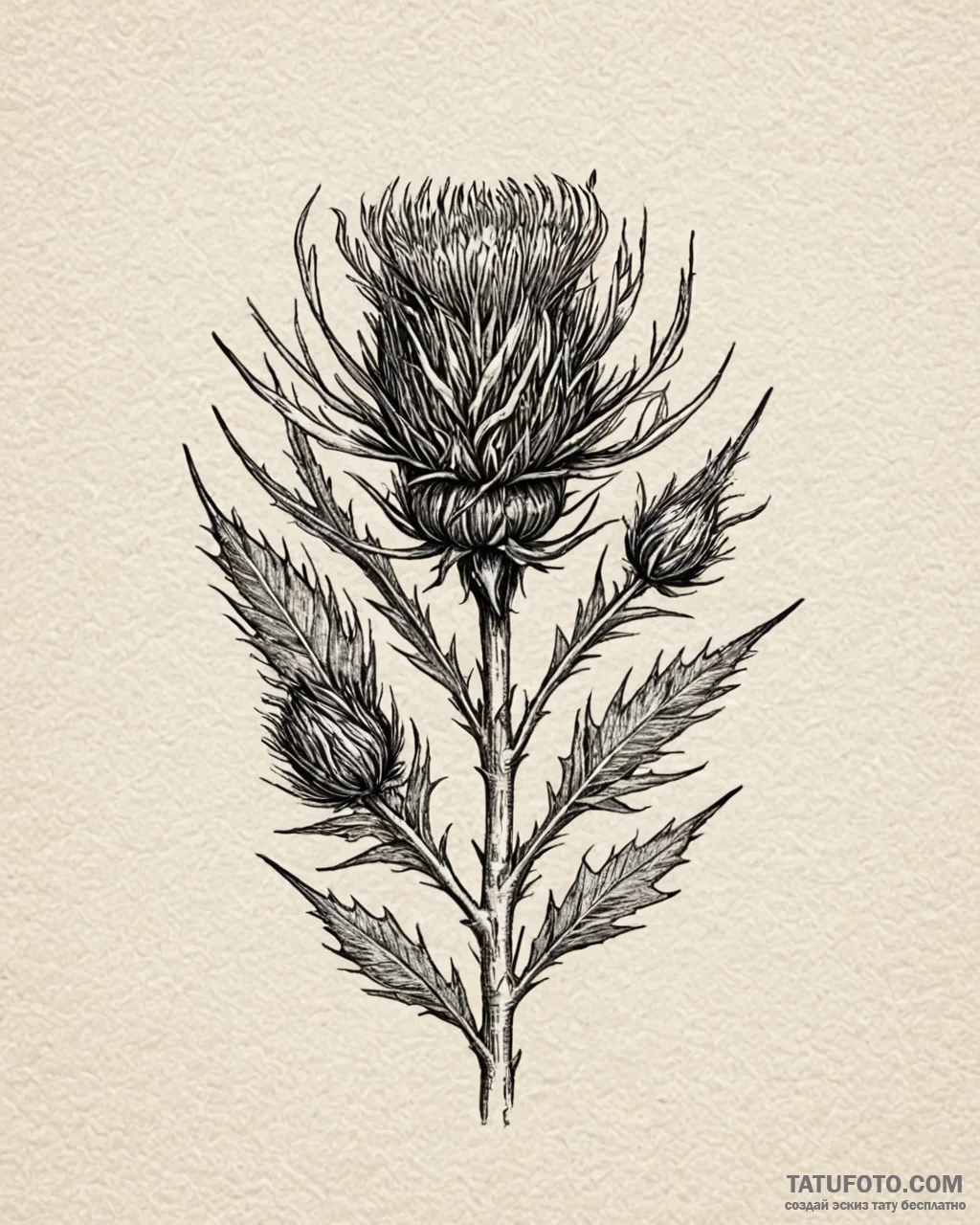 Thistle, resilient and protected, the symbol... - эскиз тату (№1753094754_0, 21.07.2025 10:45) — Tatufoto.com