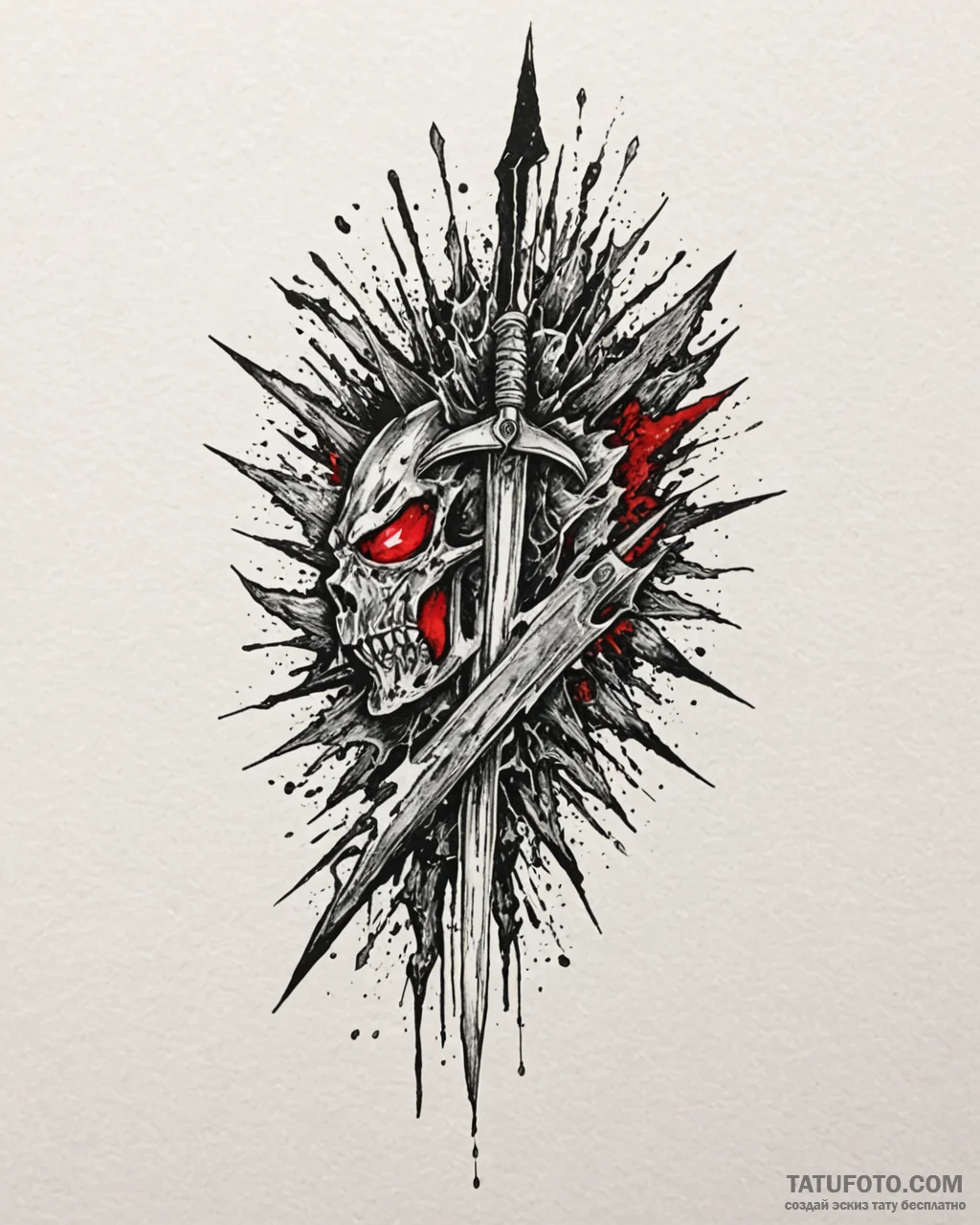 Stormbreaker blade devouring light, ink illus… — эскиз тату (№1753095170_0, 21.07.2025 10:52) — Tatufoto.com