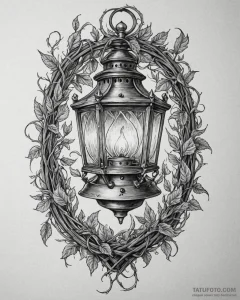 Ice lantern trapped in vines, concept art for... - эскиз тату (№1753095585_0, 21.07.2025 10:59) — Tatufoto.com