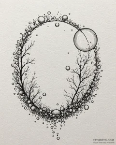 A whimsical bubble in a painting, illusory,,... - эскиз тату (№1753096082_0, 21.07.2025 11:08) — Tatufoto.com