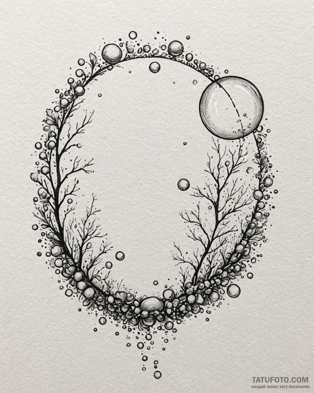 A whimsical bubble in a painting, illusory,,… — эскиз тату (№1753096082_0, 21.07.2025 11:08) — Tatufoto.com