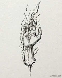 Zeus's hand, clenched and gathering a lightni... - эскиз тату (№1753096413_0, 21.07.2025 11:13) — Tatufoto.com