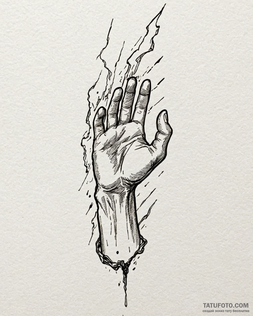 Zeus's hand, clenched and gathering a lightni... - эскиз тату (№1753096413_0, 21.07.2025 11:13) — Tatufoto.com