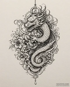 Chain-wrapped key unlocking curse, ink illust... - эскиз тату (№1753096579_0, 21.07.2025 11:16) — Tatufoto.com