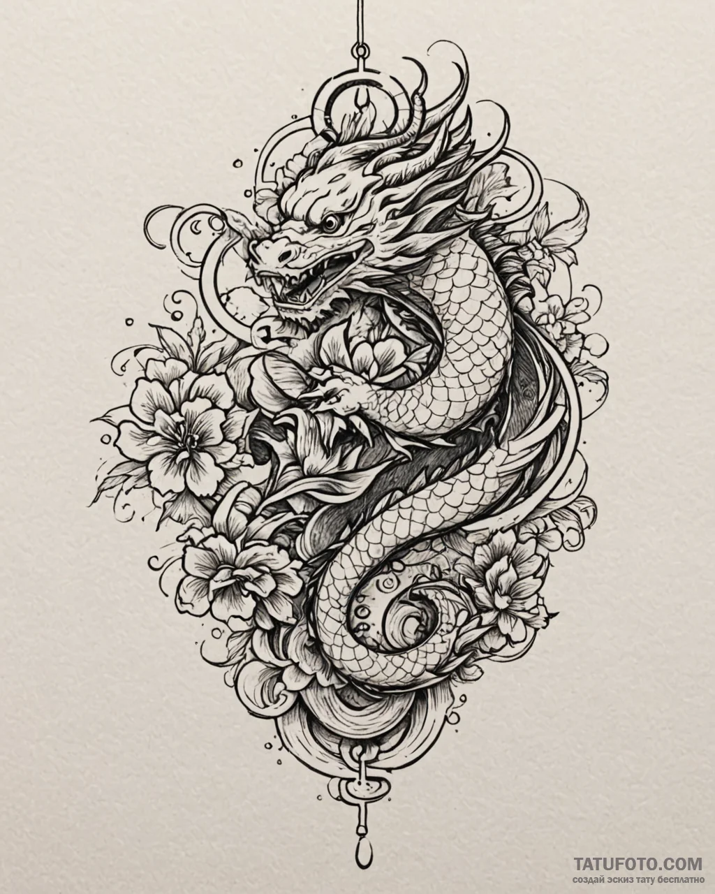 Chain-wrapped key unlocking curse, ink illust... - эскиз тату (№1753096579_0, 21.07.2025 11:16) — Tatufoto.com