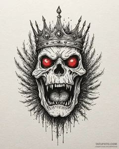 Pine needle crown devouring light, ink illust... - эскиз тату (№1753096993_0, 21.07.2025 11:23) — Tatufoto.com
