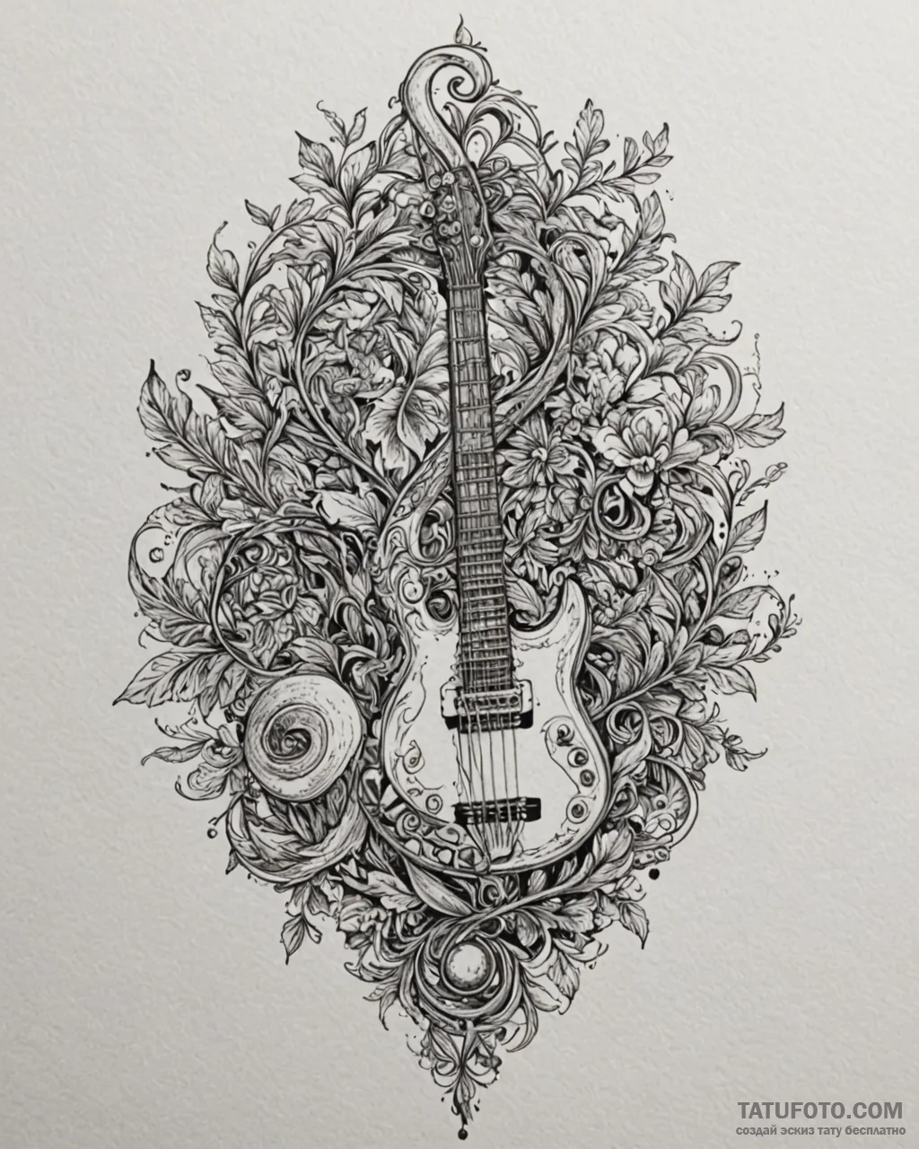 Clef (treble or bass) elegantly integrated wi… — эскиз тату (№1753098655_0, 21.07.2025 11:50) — Tatufoto.com