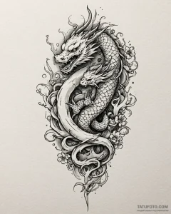 Bone dagger entwined with roots, tattoo line... - эскиз тату (№1753098821_0, 21.07.2025 11:53) — Tatufoto.com