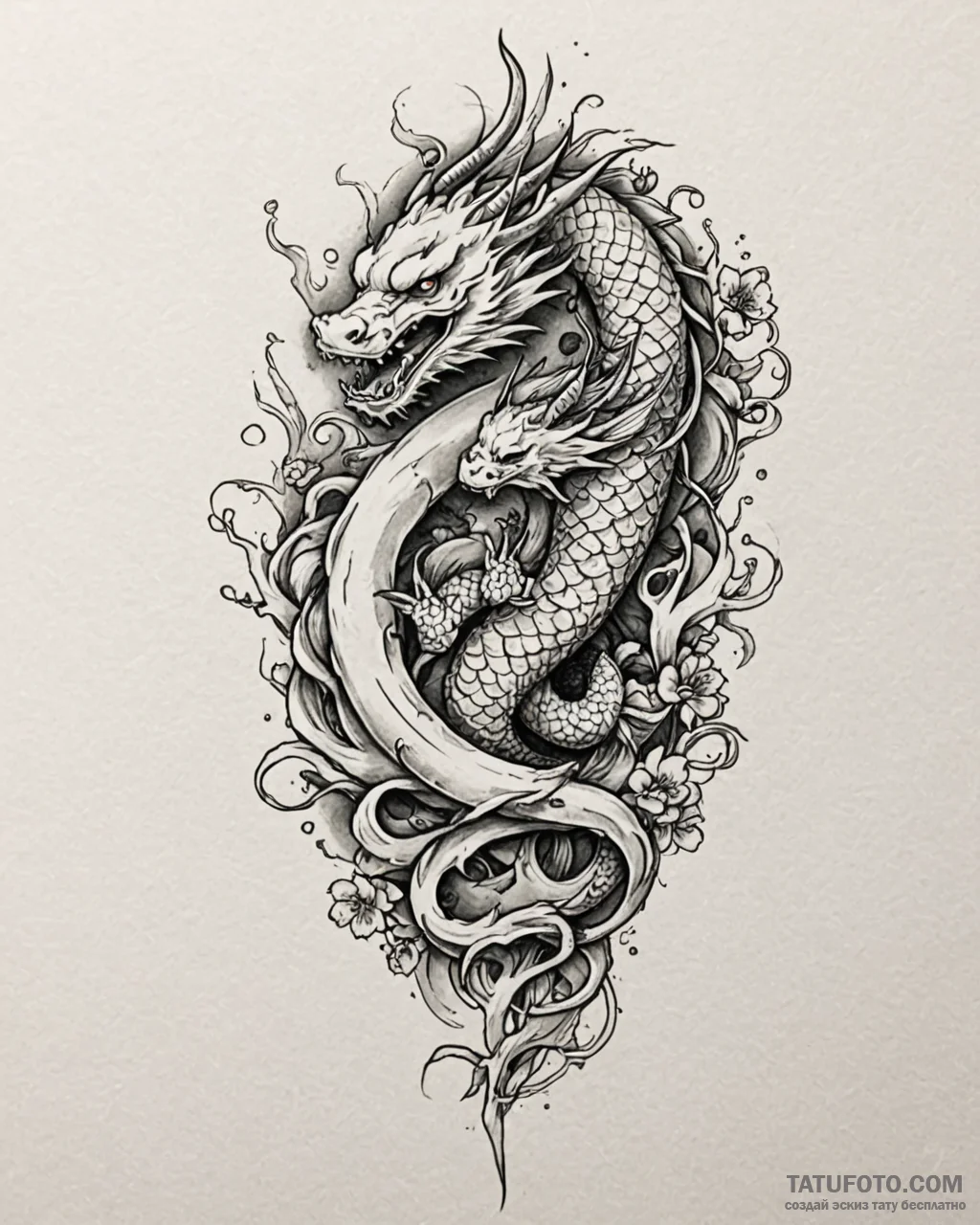 Bone dagger entwined with roots, tattoo line… — эскиз тату (№1753098821_0, 21.07.2025 11:53) — Tatufoto.com