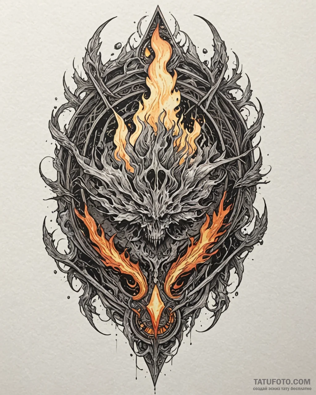 Molten core of shattered relic, artistic tatt... - эскиз тату (№1753099319_0, 21.07.2025 12:01) — Tatufoto.com