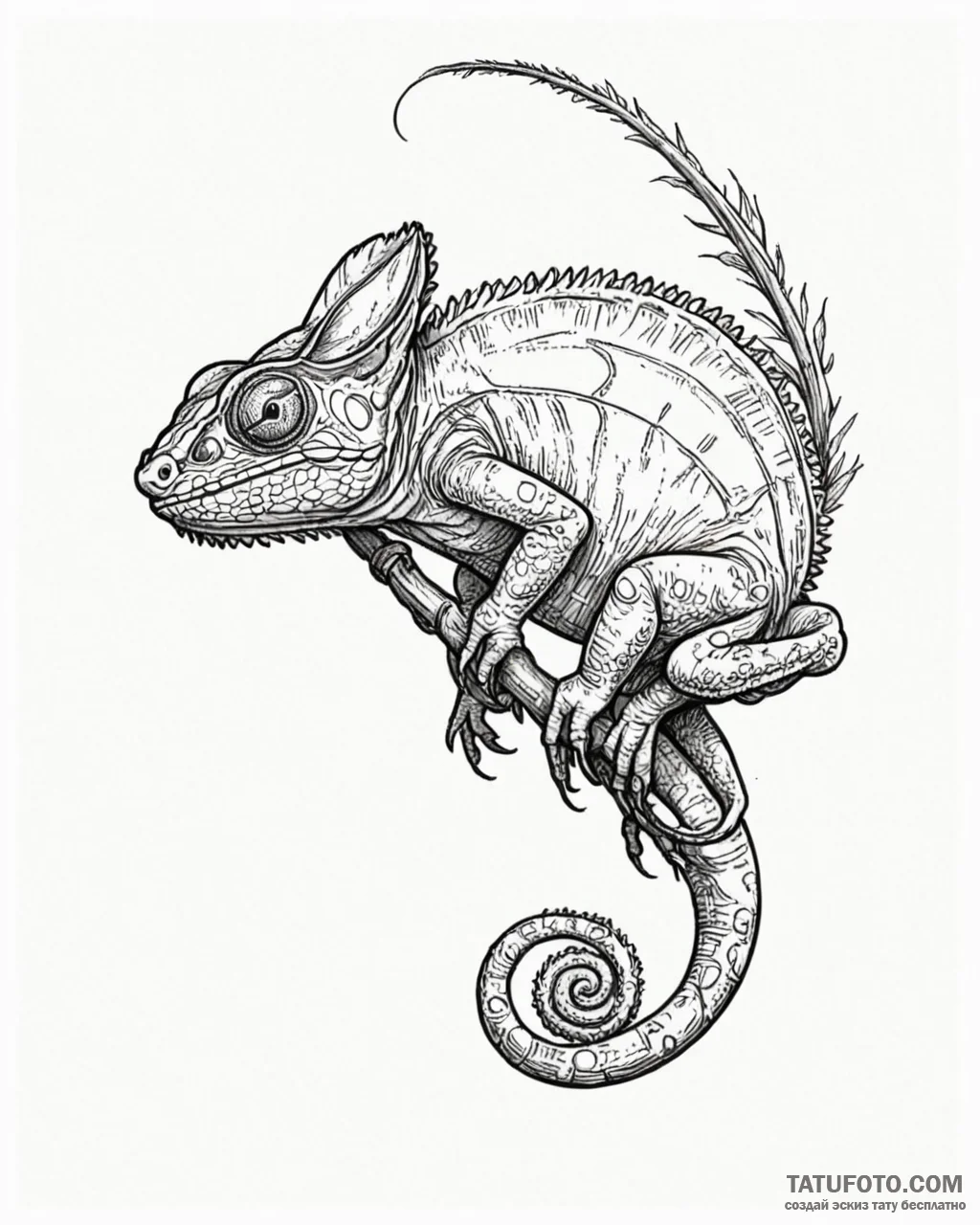 Chameleon - эскиз тату (№1753099567_0, 21.07.2025 12:06) — Tatufoto.com