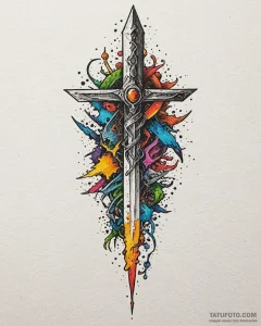 Dagger shattering cosmic sigil, concept art f... - эскиз тату (№1753099816_0, 21.07.2025 12:10) — Tatufoto.com