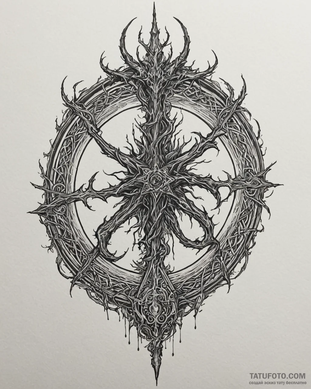 The hunter's mark from bloodborne, concept ar... - эскиз тату (№1753100740_0, 21.07.2025 12:25) — Tatufoto.com