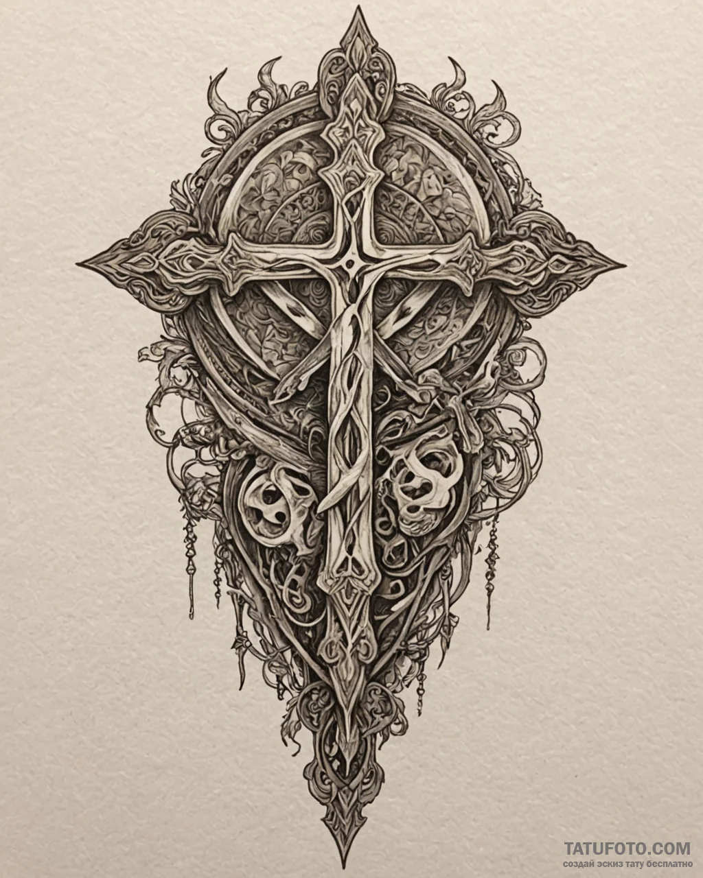 Knife etched with bone runes, concept art for... - эскиз тату (№1753101498_0, 21.07.2025 12:38) — Tatufoto.com