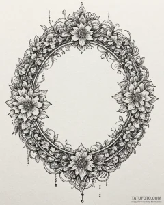 Lunar bloom entwined with chains, artistic ta... - эскиз тату (№1753101582_0, 21.07.2025 12:39) — Tatufoto.com