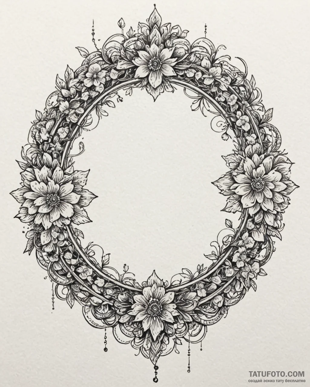 Lunar bloom entwined with chains, artistic ta... - эскиз тату (№1753101582_0, 21.07.2025 12:39) — Tatufoto.com