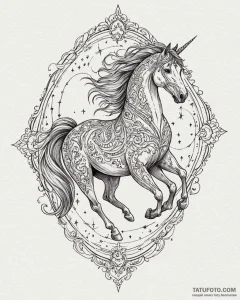 Astral horse galloping through stars, concept... - эскиз тату (№1753101666_0, 21.07.2025 12:41) — Tatufoto.com