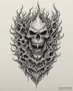 Portcullis devouring flame, tattoo sketch des... - эскиз тату (№1753102088_0, 21.07.2025 12:48) — Tatufoto.com